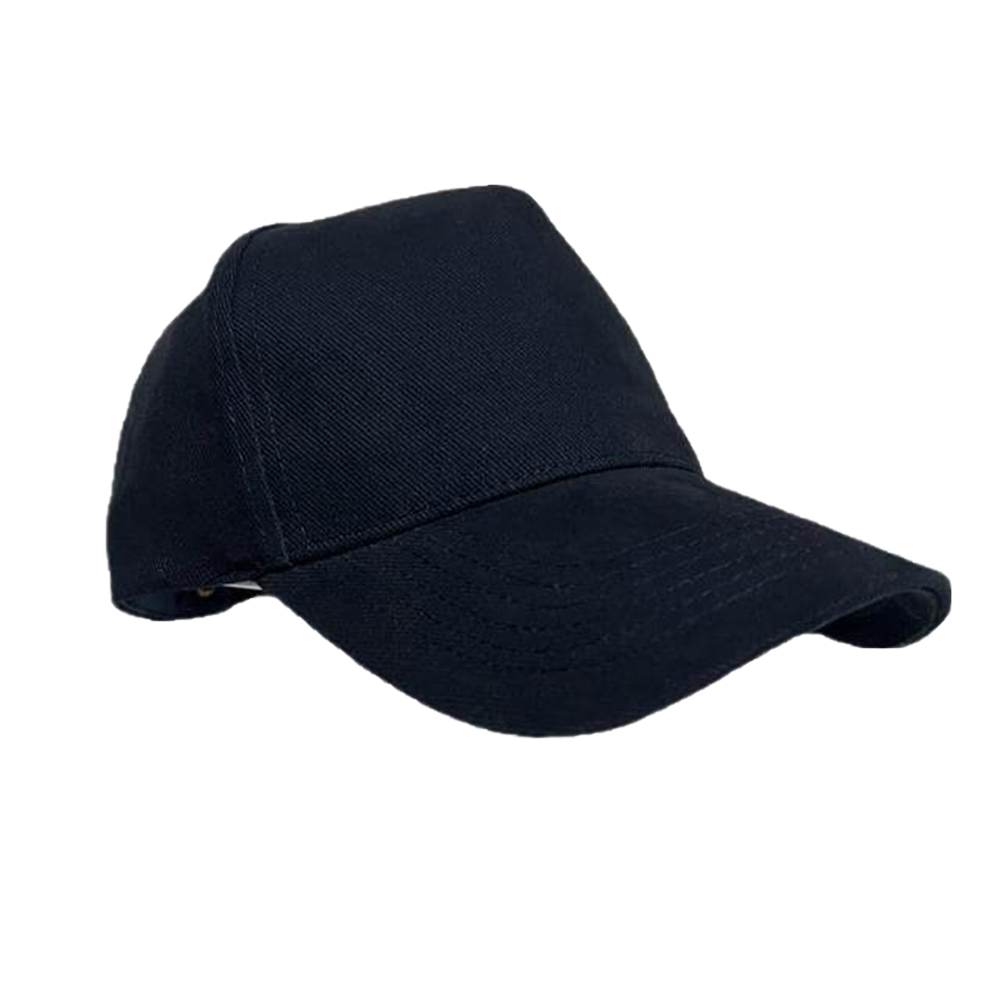 Santhome Narva 5 Panel Heavy Brushed Cotton Cap - Navy Blue