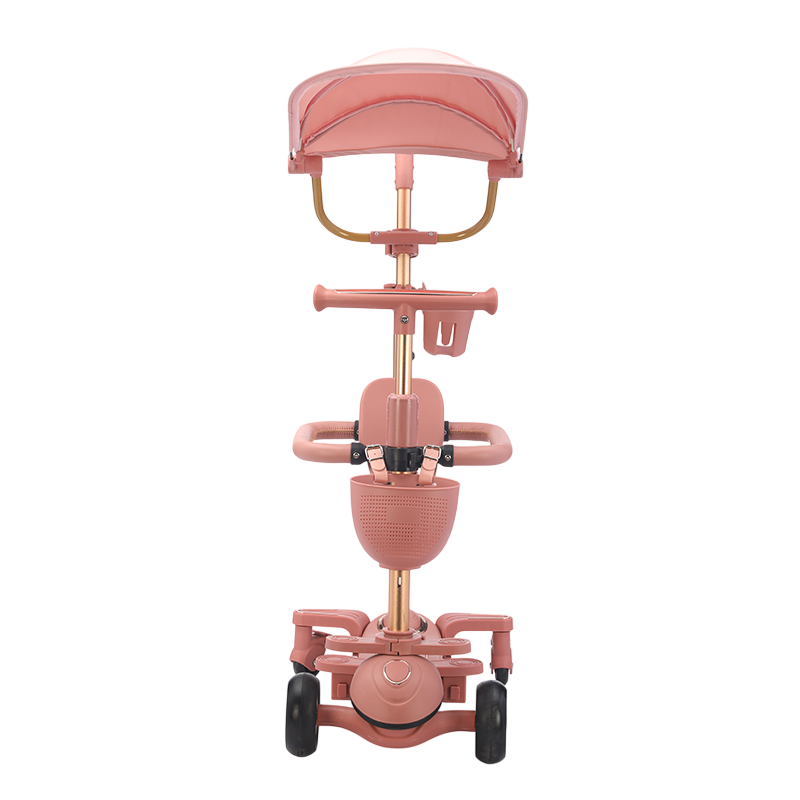 Amsham - 6-in-1 Toddler Scooter With Seat & Sunshade - Pink