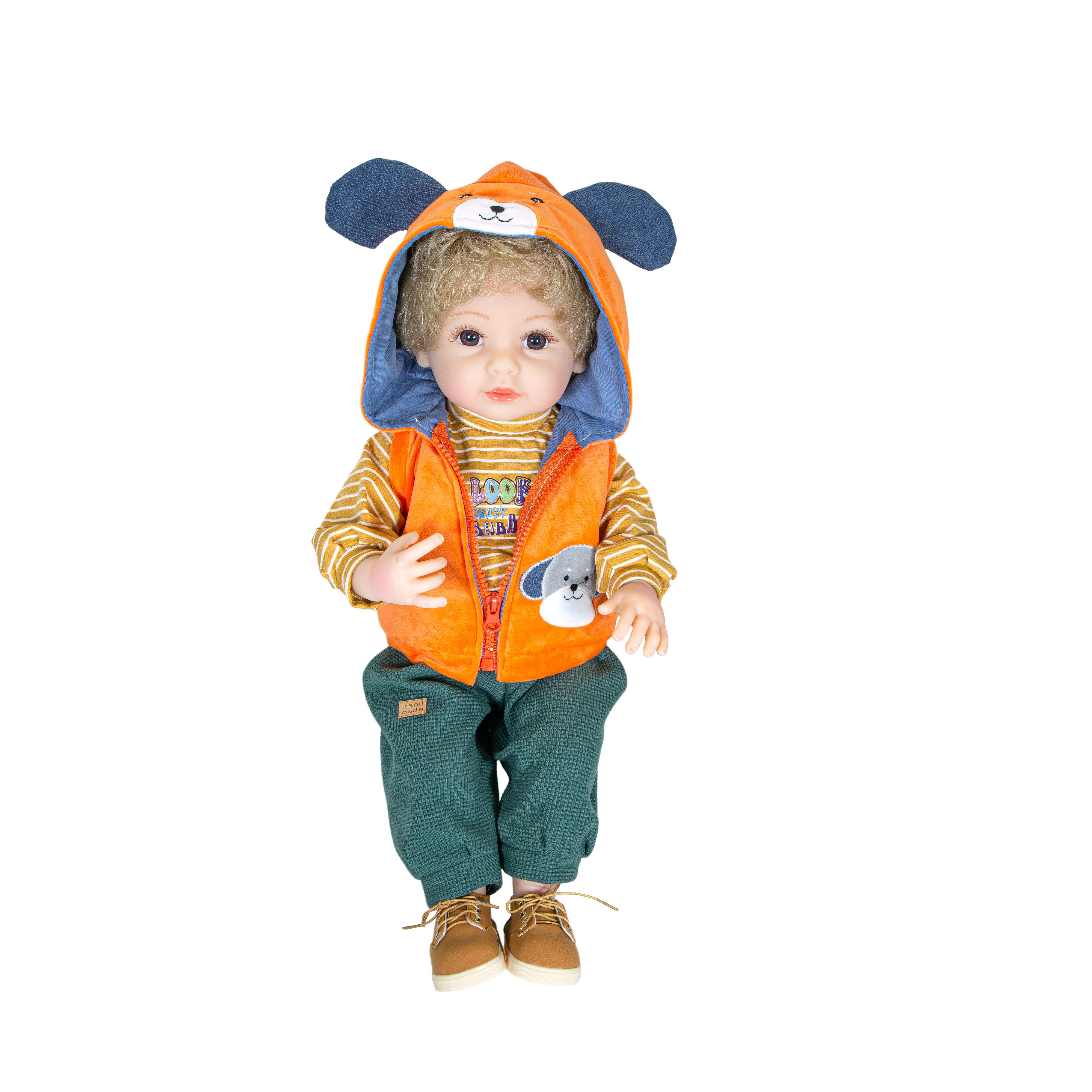 Baby So Lovely - Reborn Boy Lifelike Baby Doll - Orange - 55 cm
