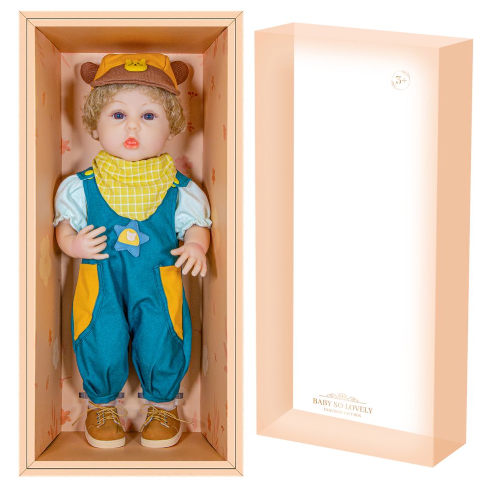 Baby So Lovely - Reborn Boy Lifelike Baby Doll - Blue - 55 cm