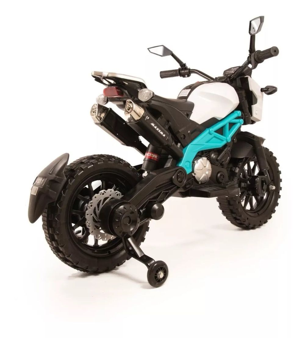 Amsham - KTM Model Kids Style Ride On Bike 12V - White & Blue