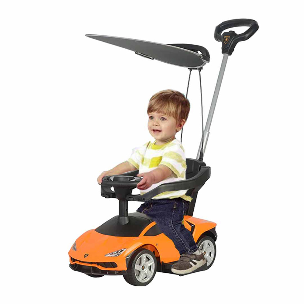 Lamborghini - Canopy Pusher Ride-On Car - Orange