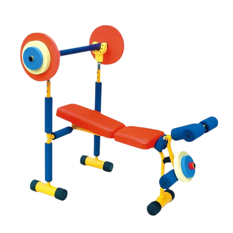 Amsham - Kids Weight Bench & Barbell Set - Multicolor