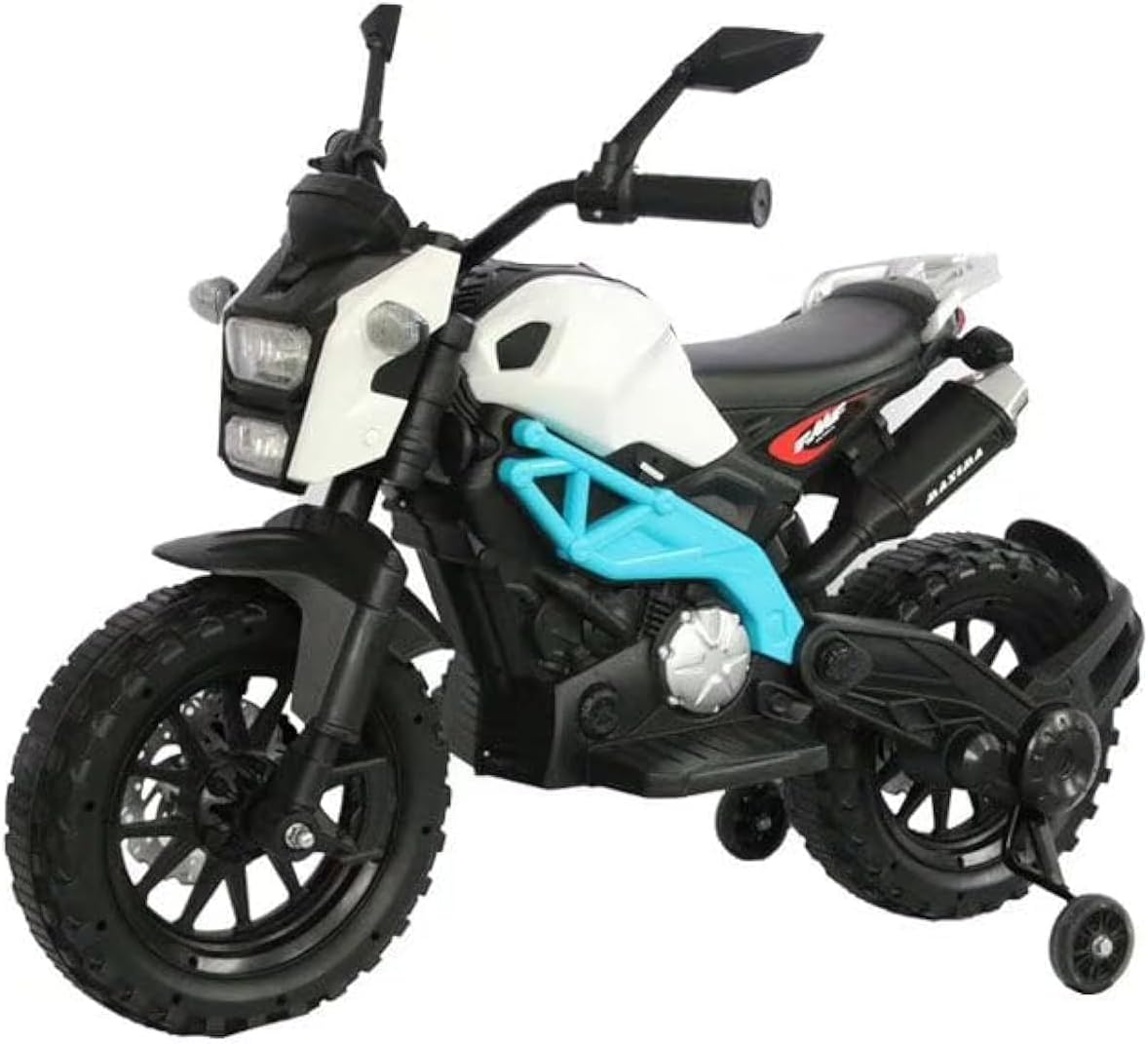 Amsham - Kids Electric Ride-On Motorcycle 12V - Black/White
