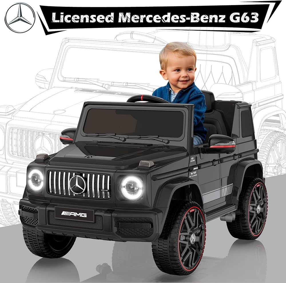 Mercedes-Benz - Kids G63 Rideon Car - Black - 12V