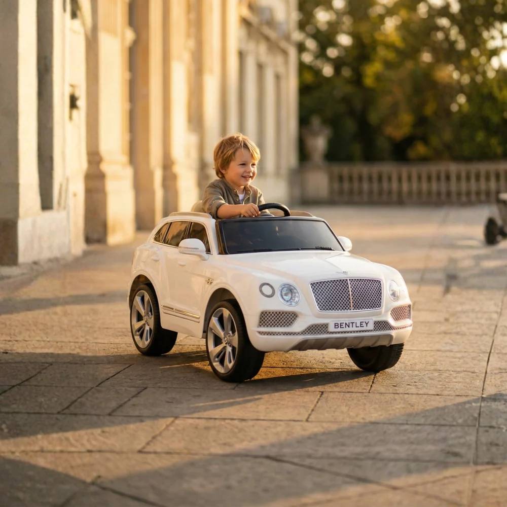 Bentley - Big Bentagya Kids Rideon Car - White - 12V