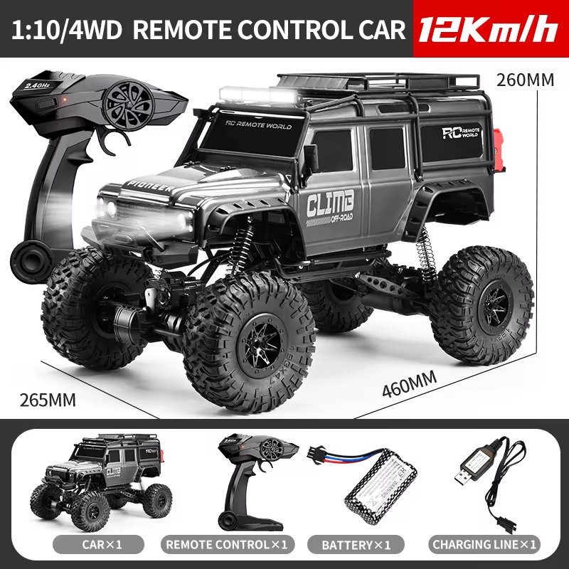 Amsham - 2.4G 4WD Off-Road RC Car - Grey