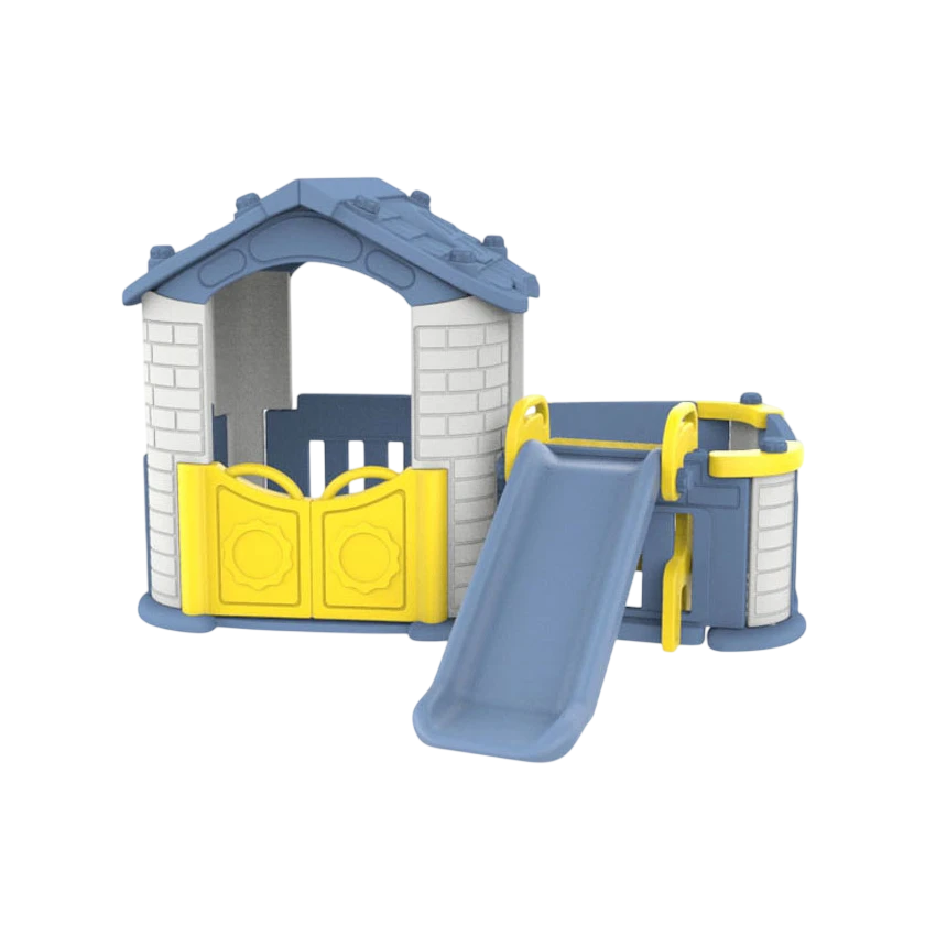 Amsham - 3-In-1 Garden Playhouse With Slide - Blue