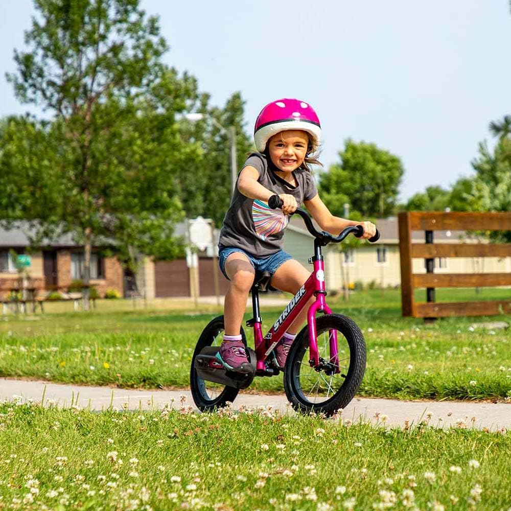 Strider - 14x Kids Balance Bike - No Pedal Training Bicycle - Pink