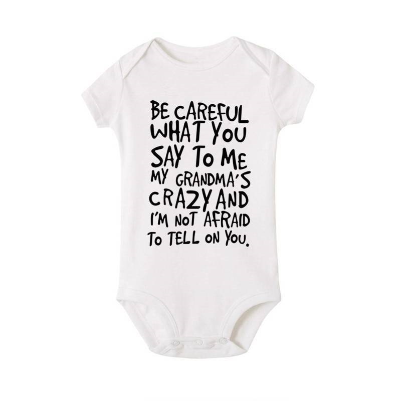 Matching Family Be Careful What You Say to Me Baby Romper - White