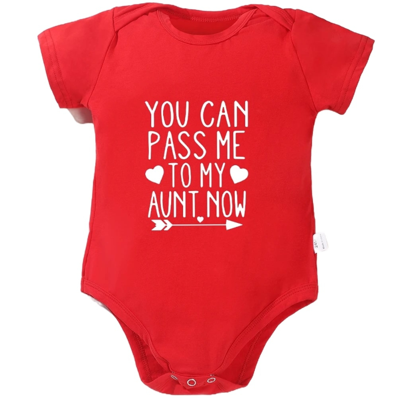 Matching Family You Can Pass Me to My Aunt Now Baby Romper - Red