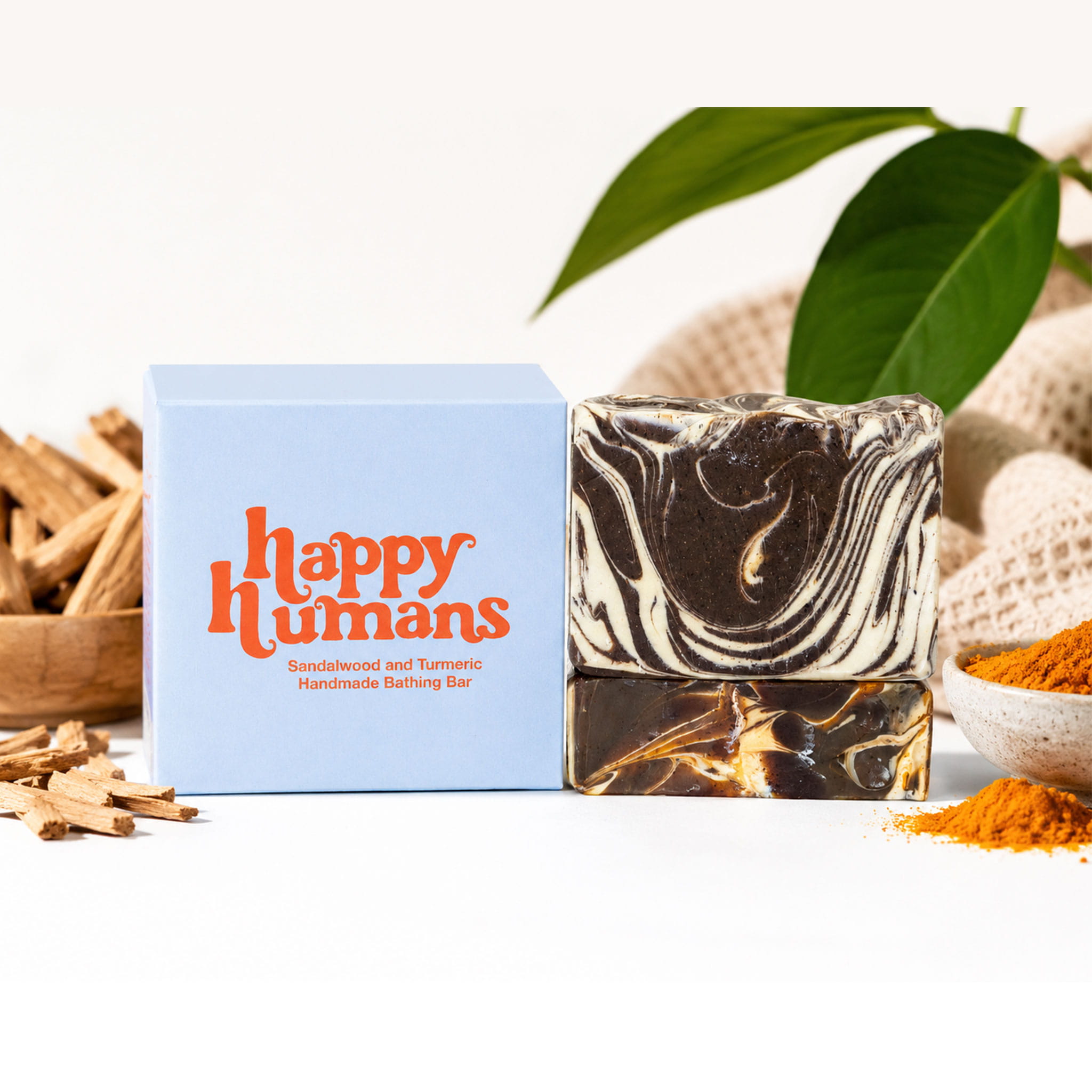 Happy Humans - Sandalwood & Turmeric Natural Bathing Bar - 100 gm