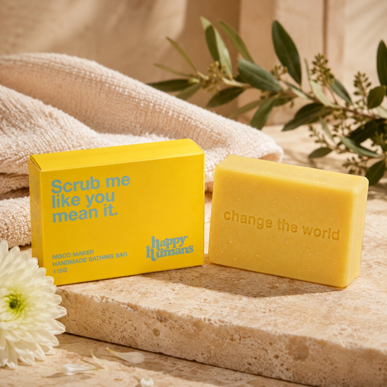 Happy Humans - Scrub Me Like You Mean It Energising & Refreshing Handmade Soap - 115 gm