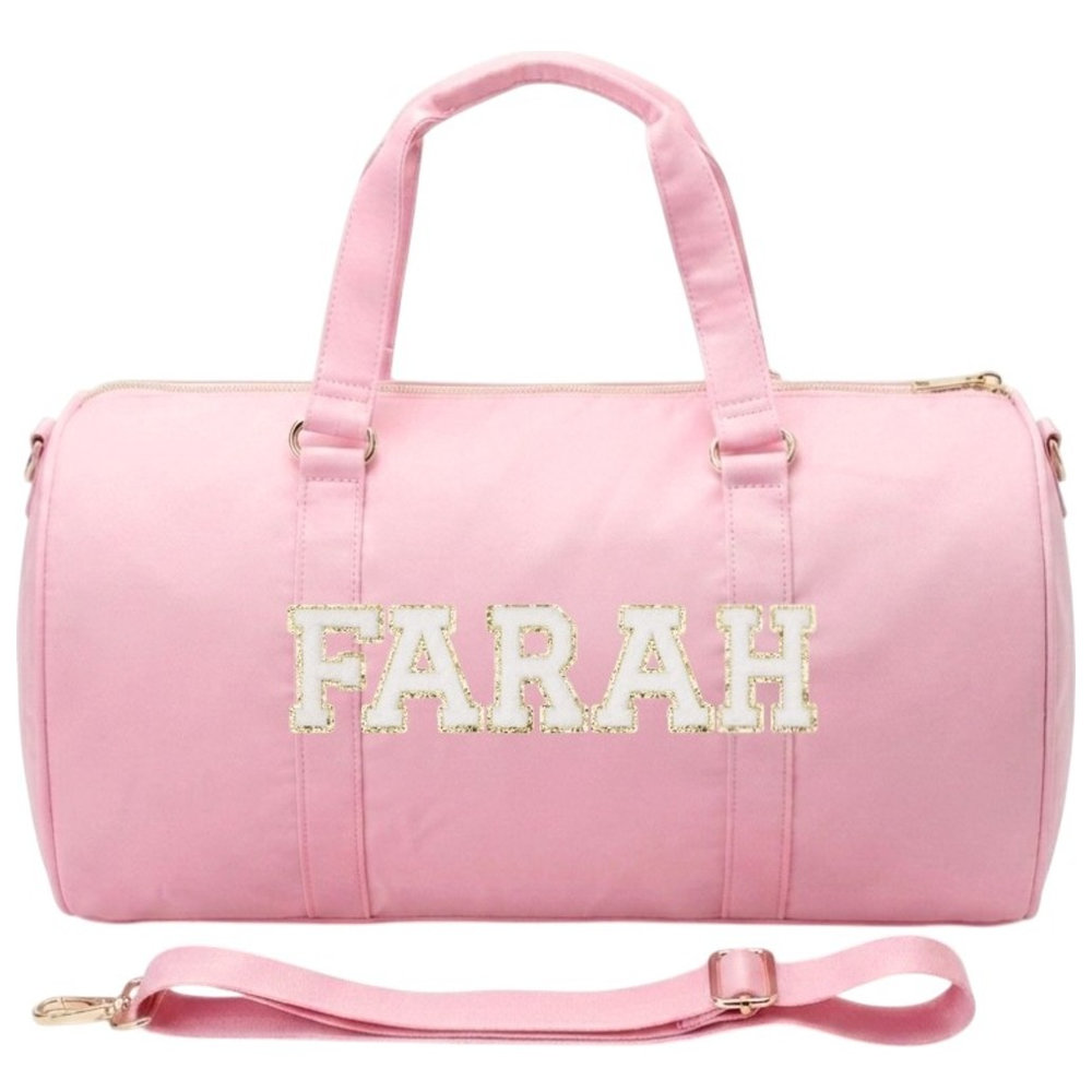 The Happy Tribe - Personalised Duffle Bag, Baby Pink