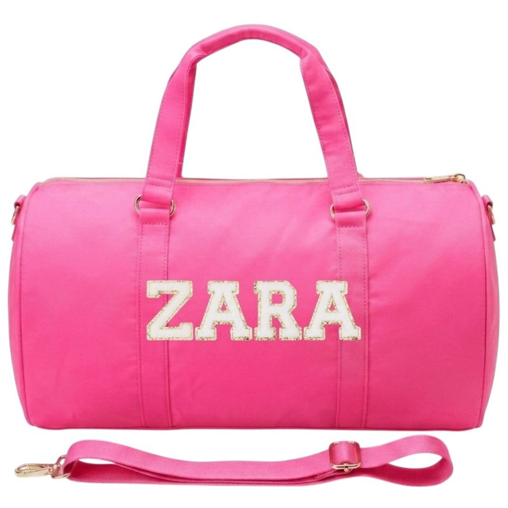 The Happy Tribe - Personalised Duffle Bag, Neon Pink