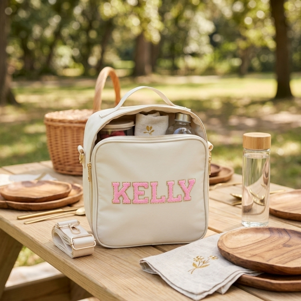 The Happy Tribe - Personalised Lunch Bag, Cream