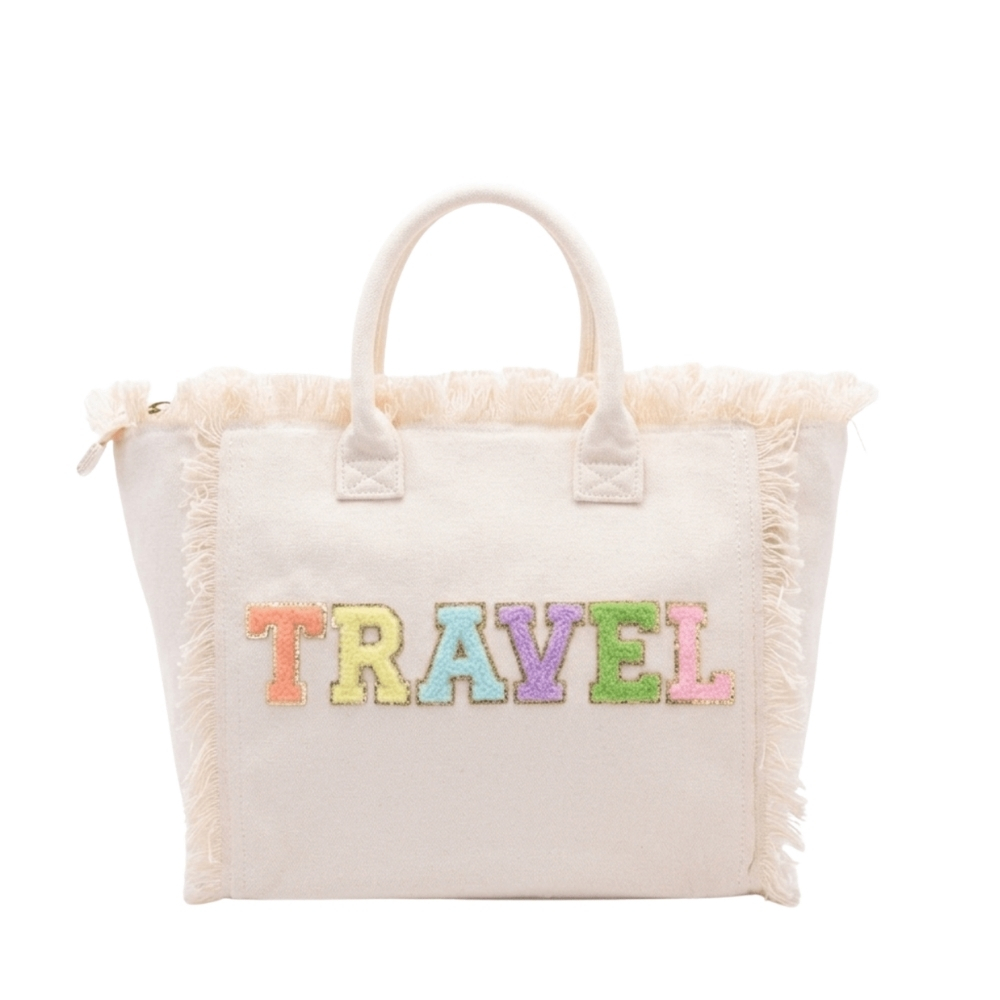 The Happy Tribe – St. Barth Travel Tote, Cream