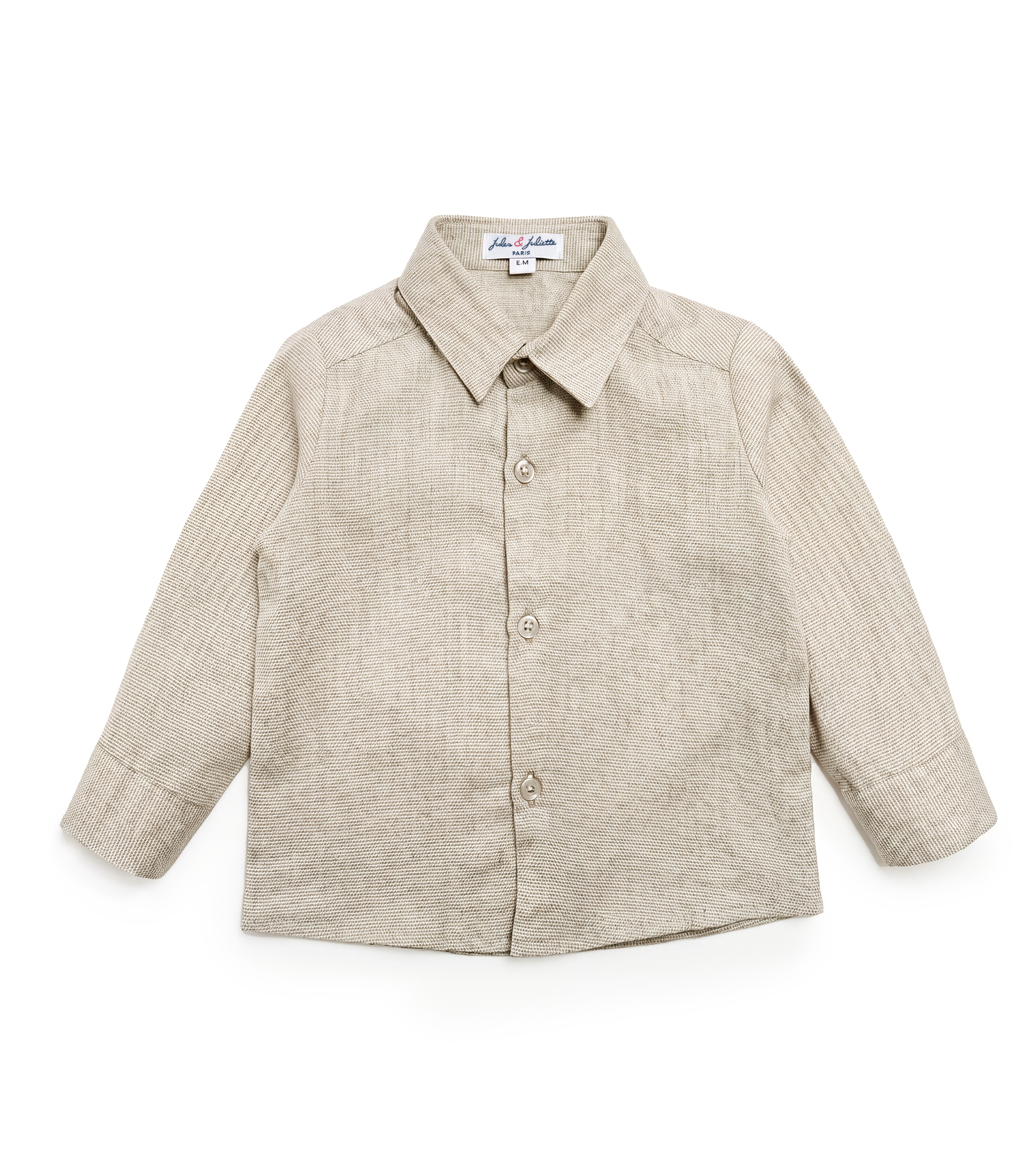 Jules & Juliette - Achille Long Sleeves Baby Shirt - Beige