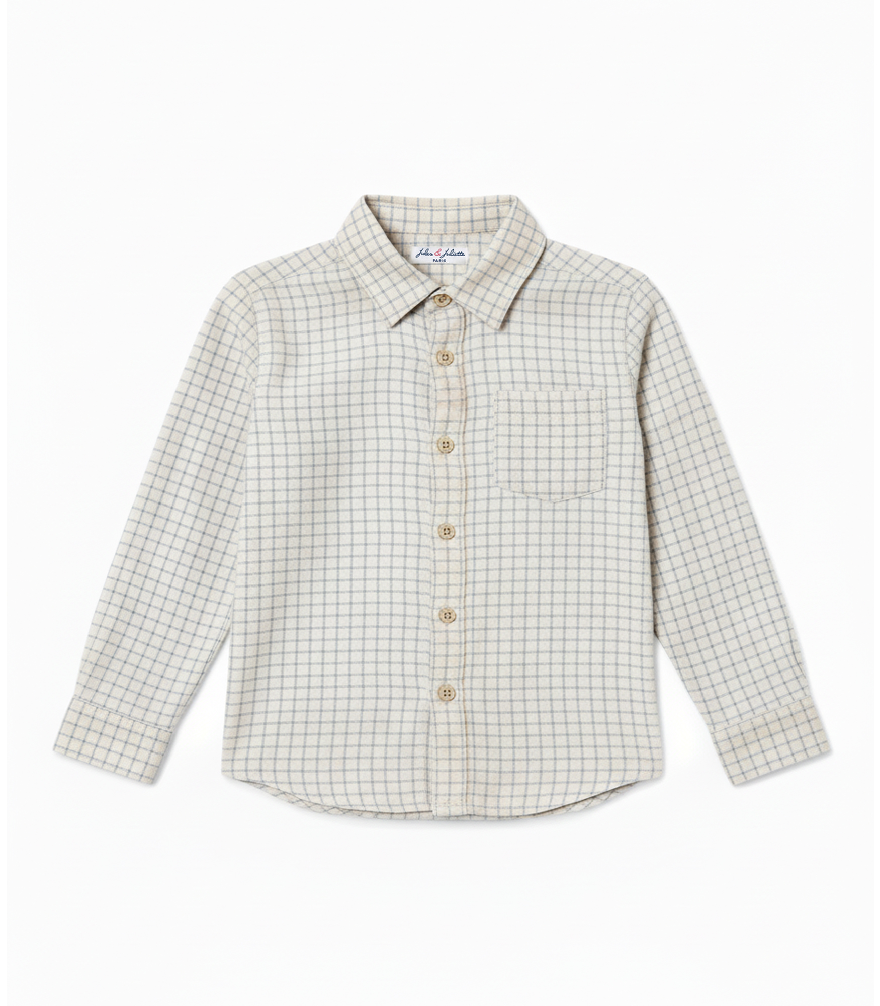 Jules & Juliette - Baby Boy's Achille Checked Long Sleeves Shirt - Beige