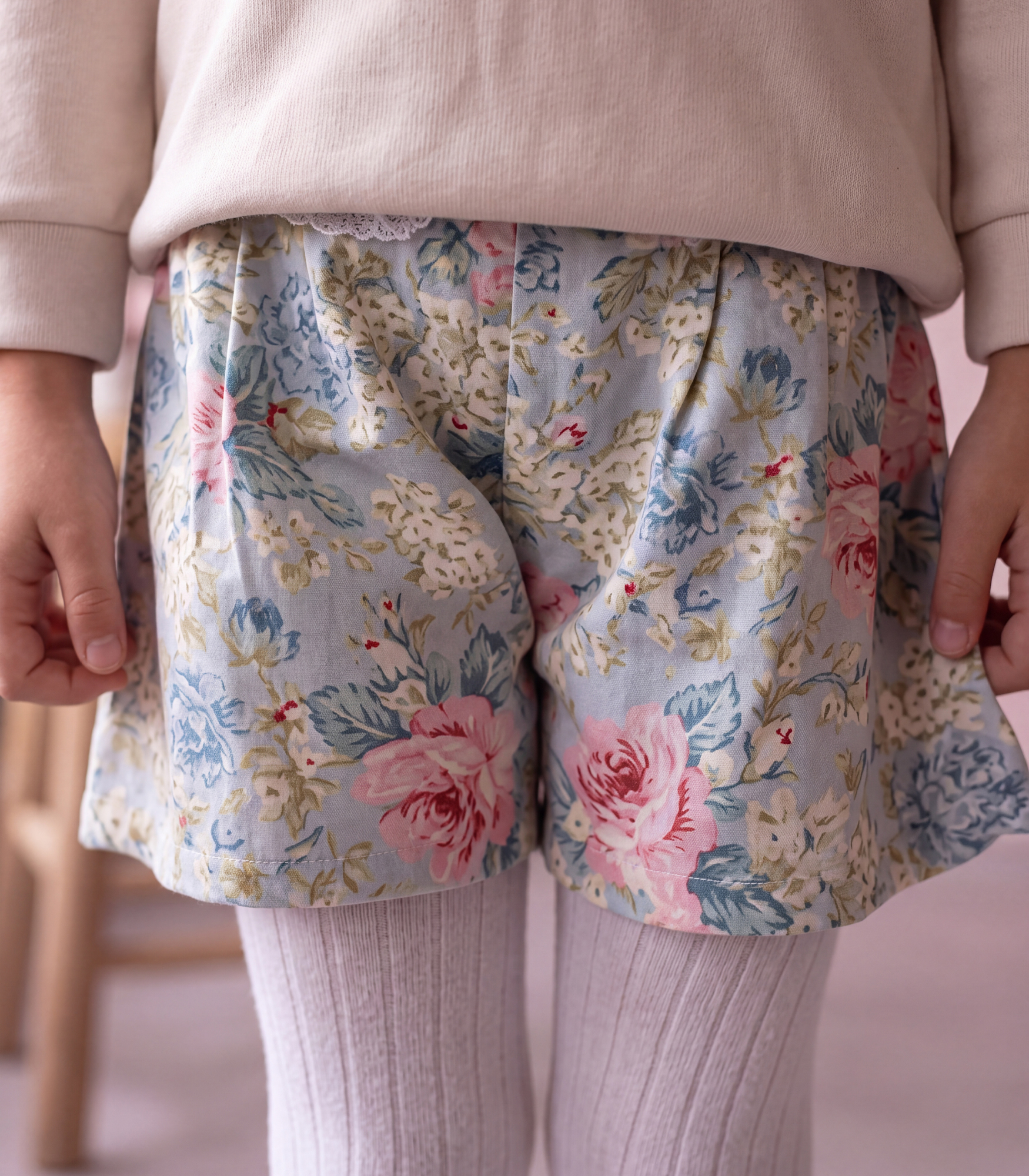 Jules & Juliette - Girl's Caissy Floral Shorts - Green/Pink