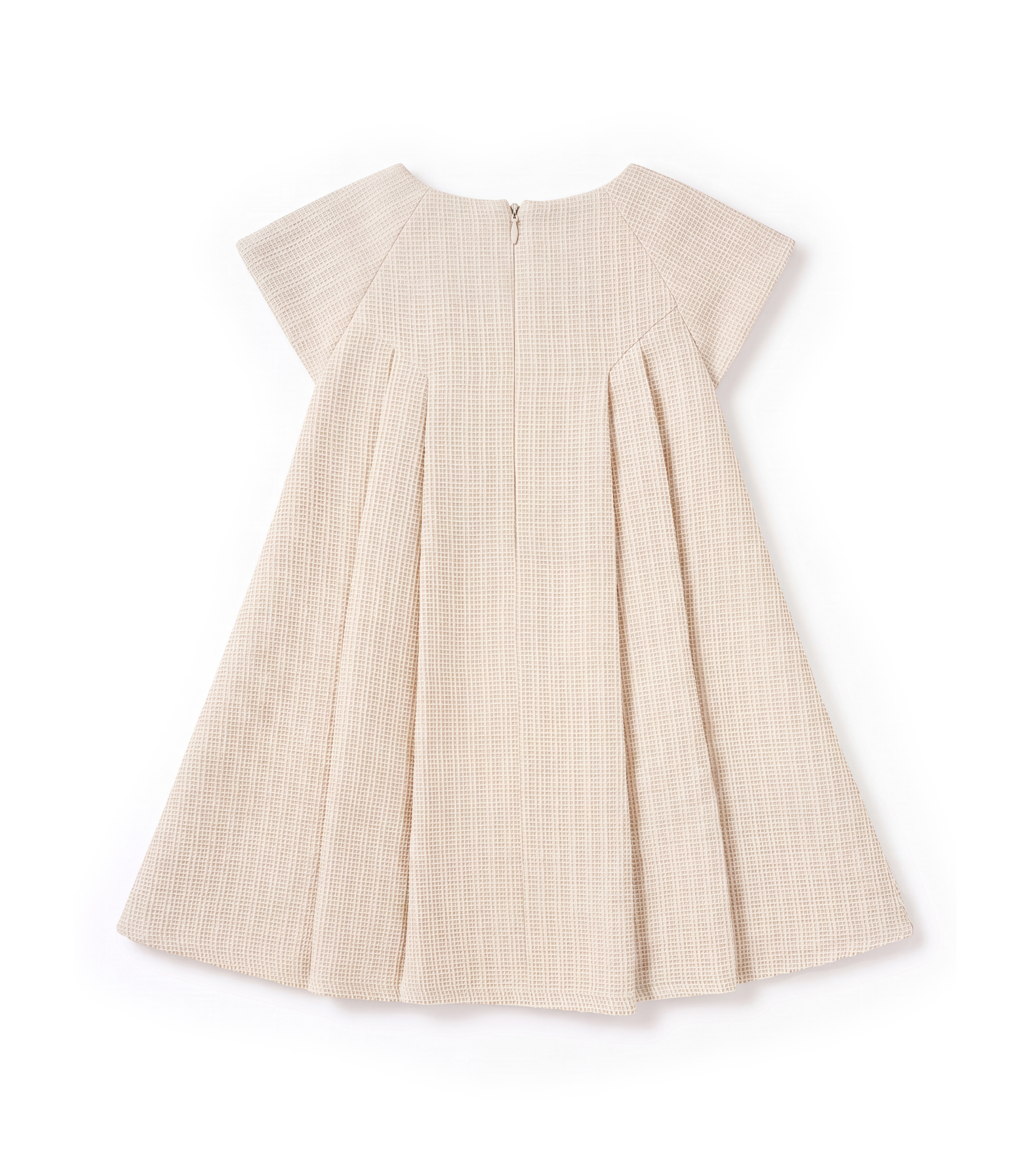Jules & Juliette - Baby Girl's Rose Tweed Cap Sleeves Dress - Light Beige
