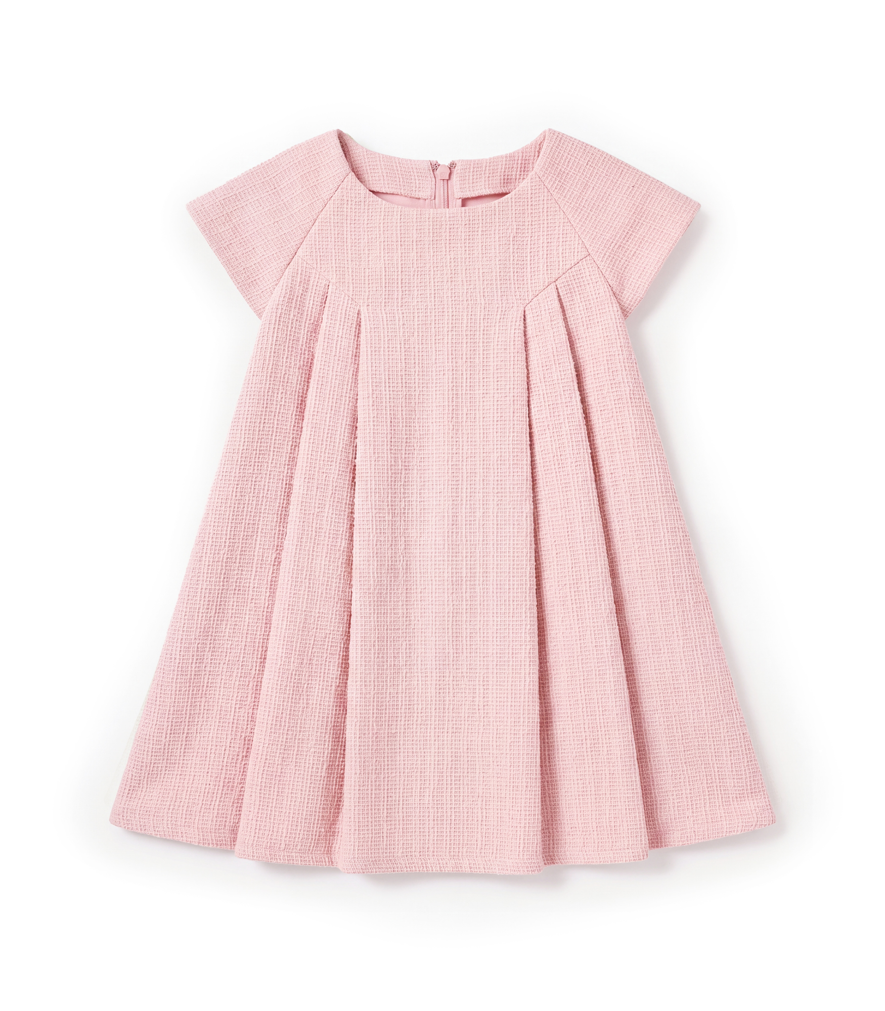 Jules & Juliette - Baby Girl's Rose Tweed Cap Sleeves Dress - Powder Pink