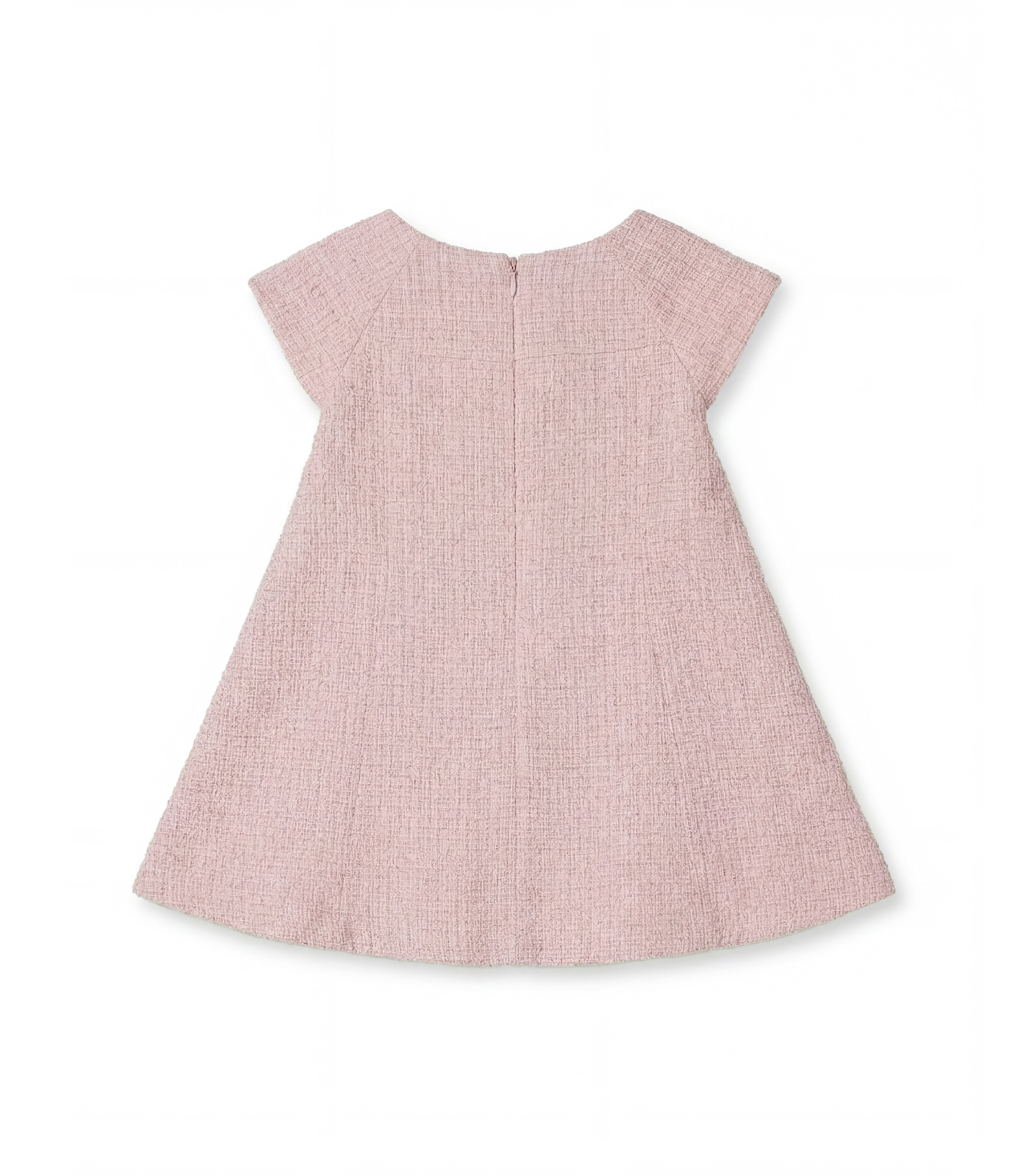 Jules & Juliette - Baby Girl's Rose Tweed Cap Sleeves Dress - Powder Pink