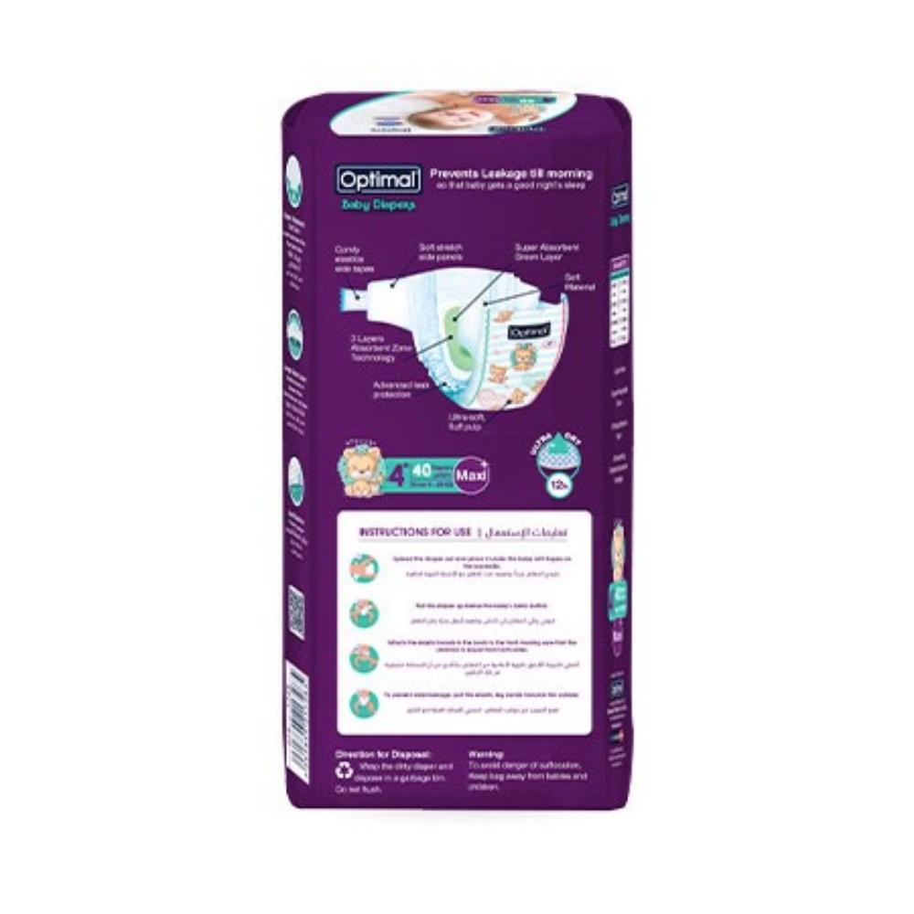 Optimal - Baby Diaper - Maxi Plus - 9-20 Kg - Size 4+ - 40pcs