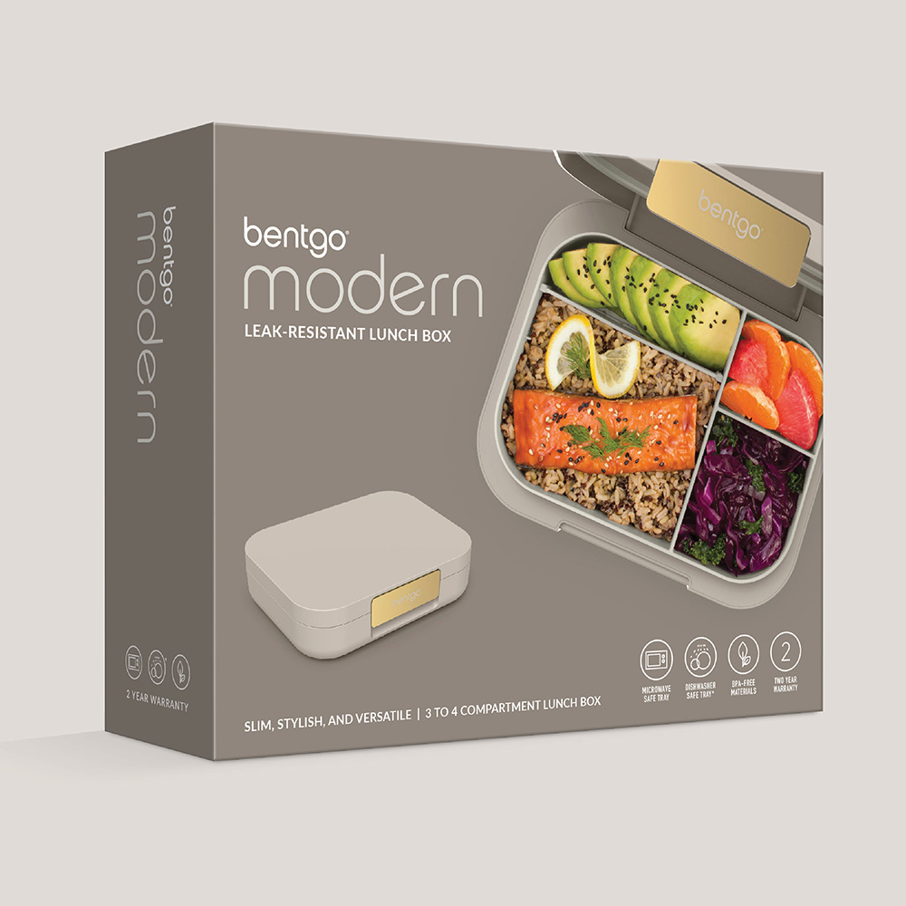 Bentgo - Modern Adult 3/4 Compartment Lunch Box - Standstone - 850 ml