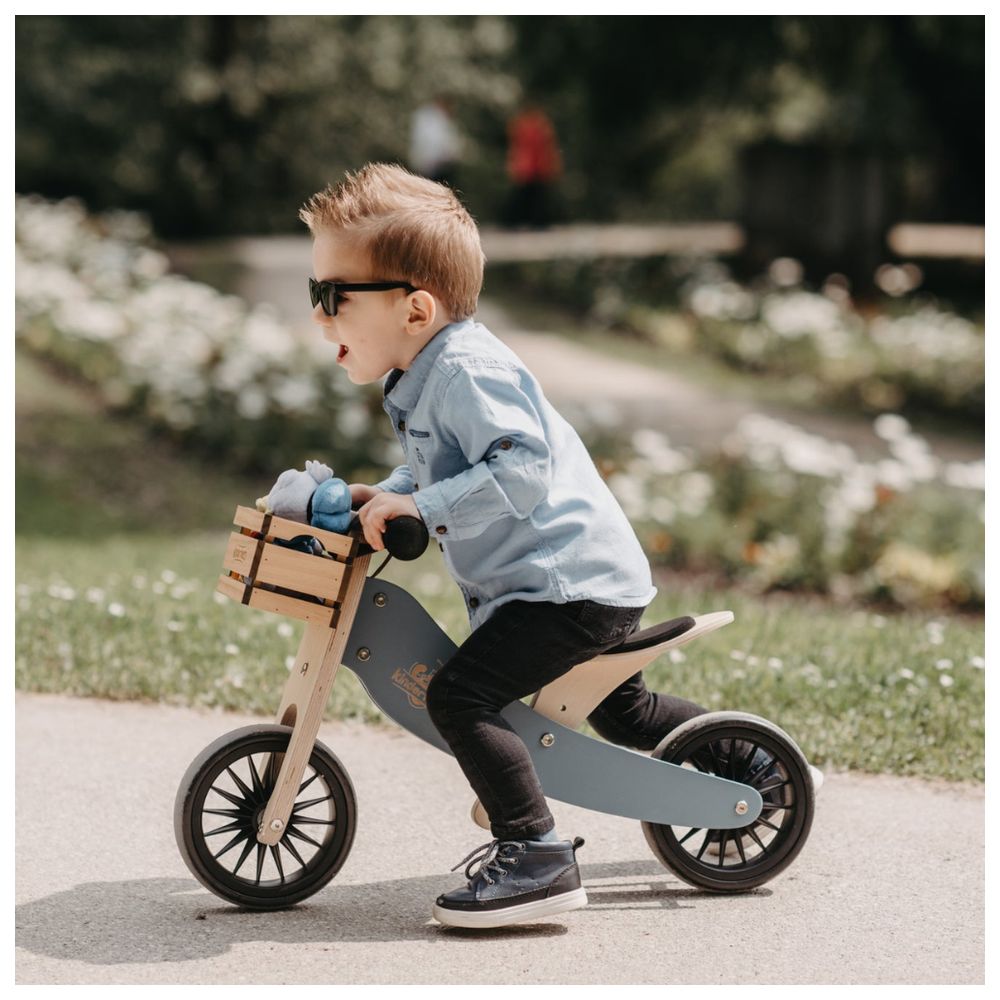 Kinderfeets - 2-in-1 Tiny Tot Tricycle & Bike With Helmet - Matte Slate Blue