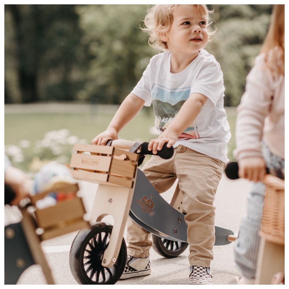 Kinderfeets - 2-in-1 Tiny Tot Tricycle & Bike With Helmet - Matte Slate Blue