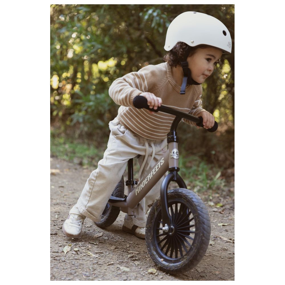 Kinderfeets - Helmet - Matte White With Metal Trail Balance Bike - Cream