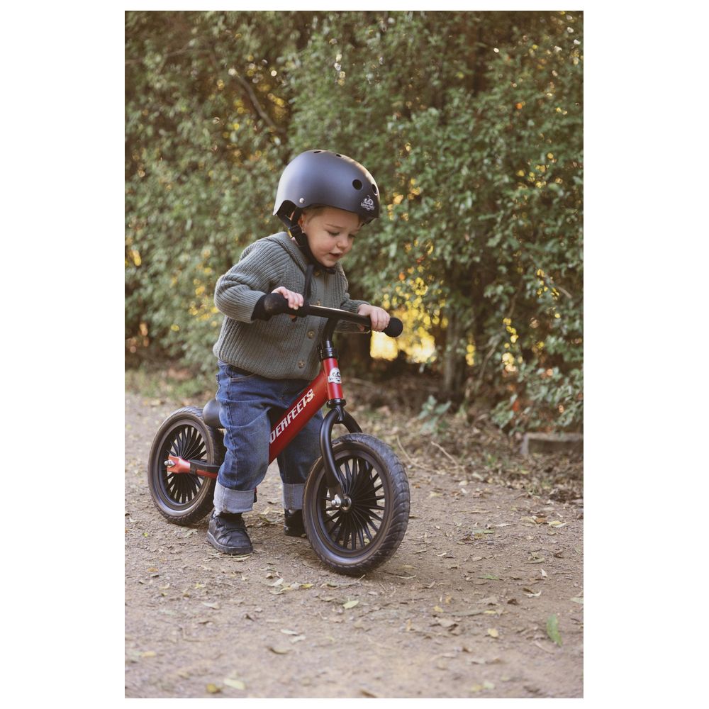 Kinderfeets - Helmet - Matte White With Metal Trail Balance Bike - Cream