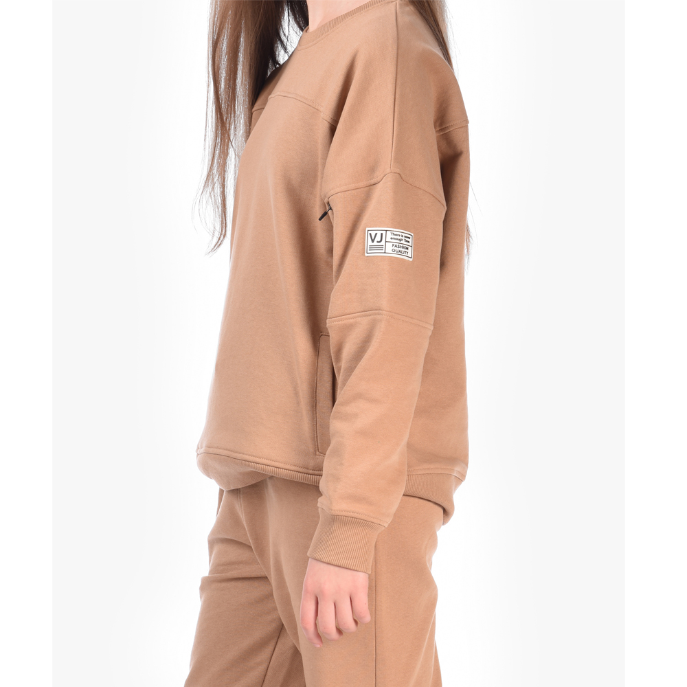 Victor And Jane - 2pc-Set - Girl's Co-Ords Long Sleeves Sweat Top & Pants - Brown