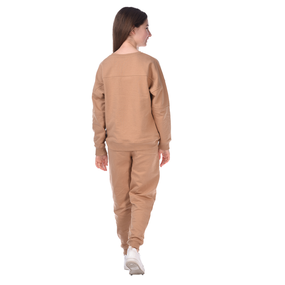 Victor And Jane - 2pc-Set - Girl's Co-Ords Long Sleeves Sweat Top & Pants - Brown