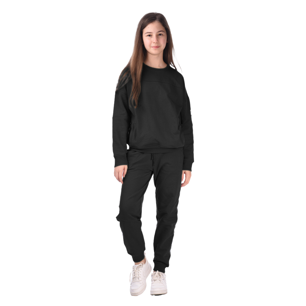 Victor And Jane - 2pc-Set - Girl's Co-Ords Long Sleeves Sweat Top & Pants - Black