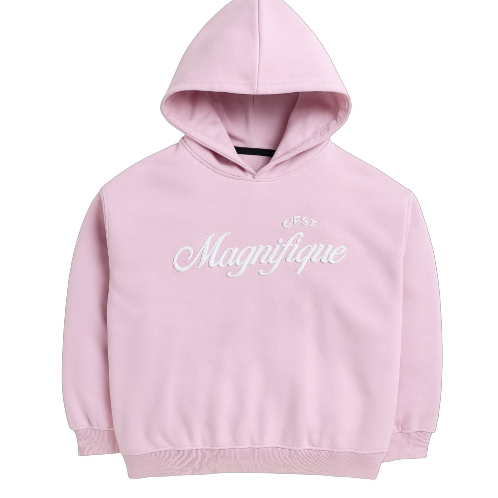 Victor and Jane - C'est Magnifique Girls Hoodie - Blush Pink