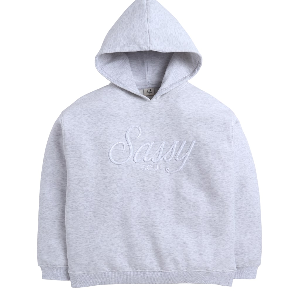 Victor and Jane - Sassy Soul Girls Hoodie - Heather Grey