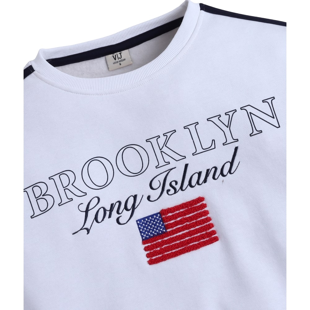 Victor and Jane - Brooklyn Graphic Girls Sweatshirt - Off-White