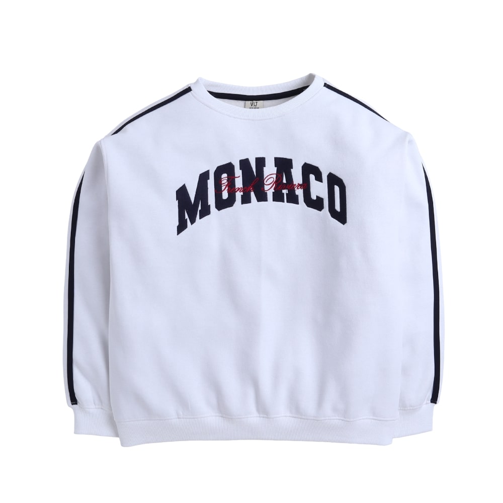 Victor and Jane - Monaco Girls Varsity Sweatshirt - Off-White