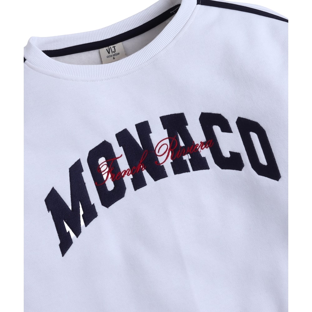 Victor and Jane - Monaco Girls Varsity Sweatshirt - Off-White