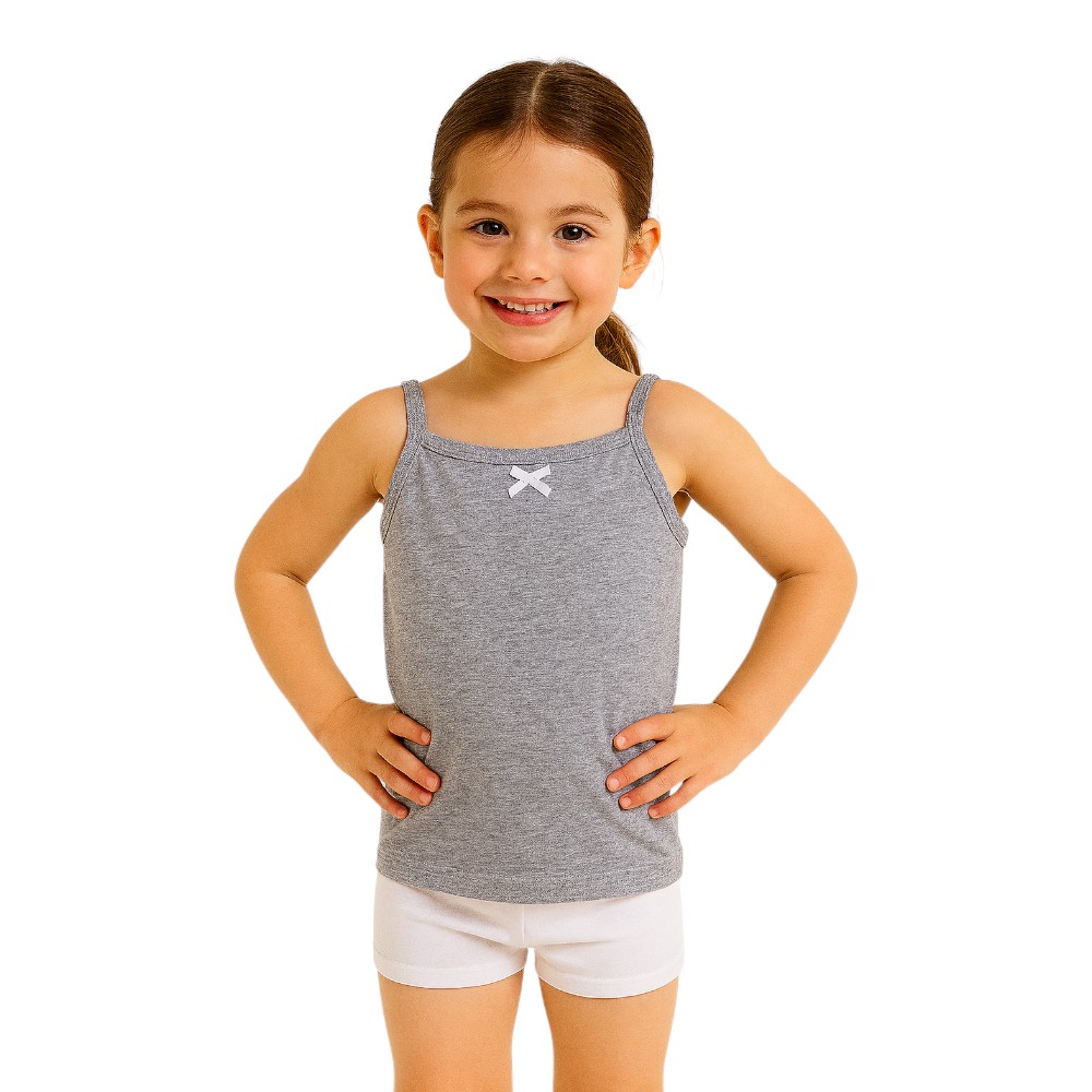 Victor and Jane Girls Ribbed Stretch Cami Vest - Multicolor - 3 Pcs