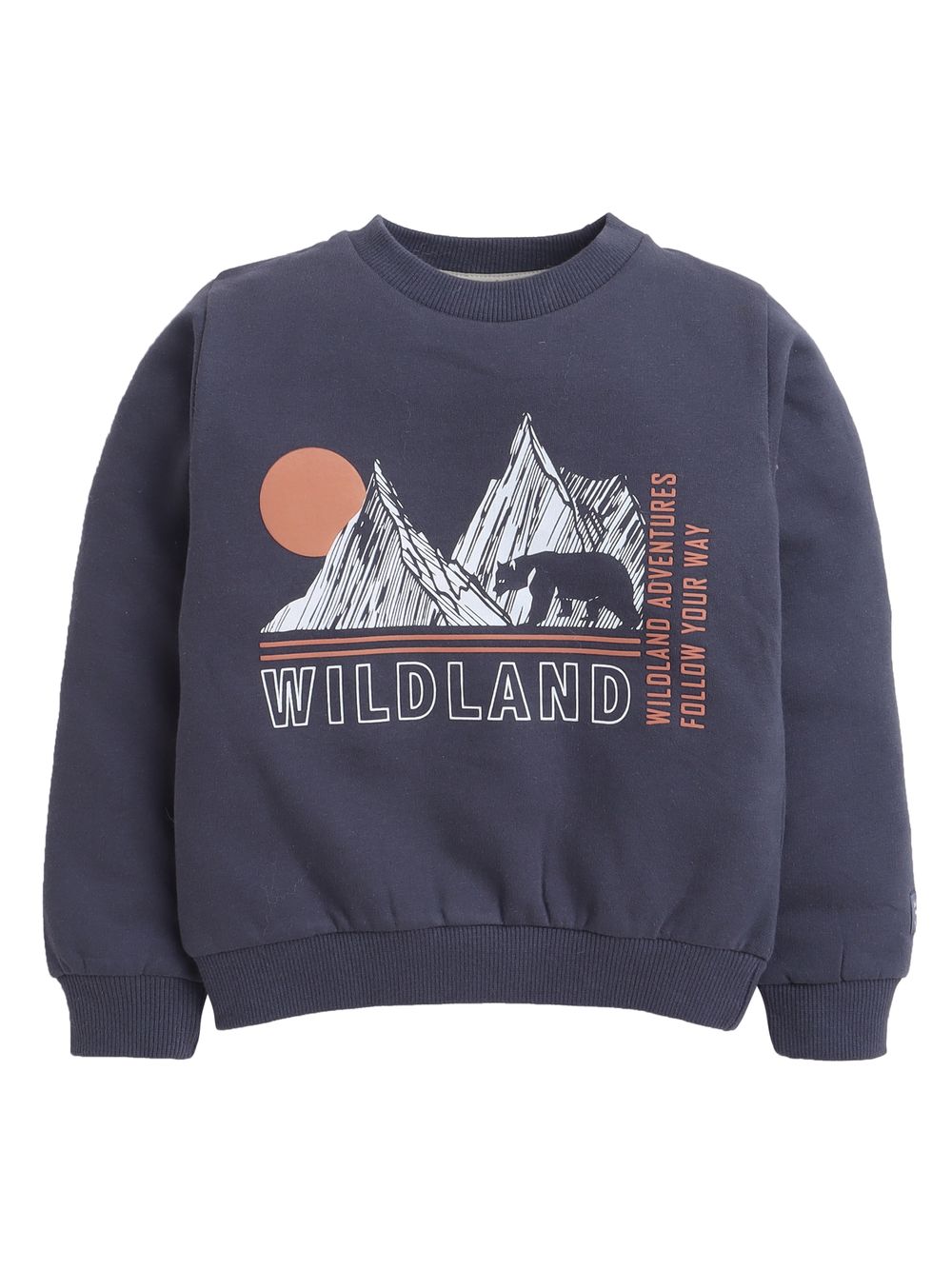 Dirkje - 2pc-Set - Boy's Wildland Graphic Sweatshirt & Joggers - Navy