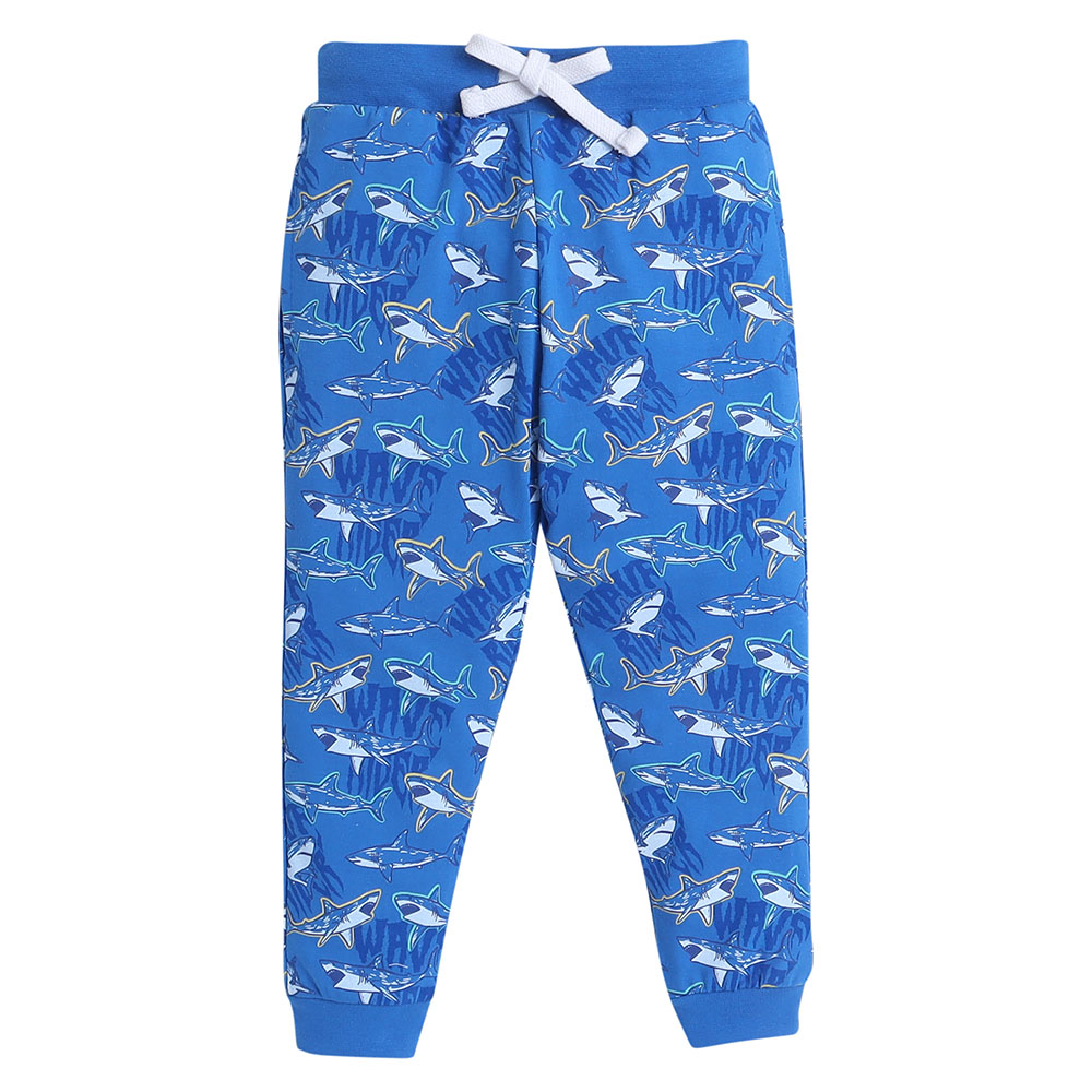 Victor and Jane Boy's Wave Rider Printed T-Shirt and Long Pants - Blue - 2 Pcs