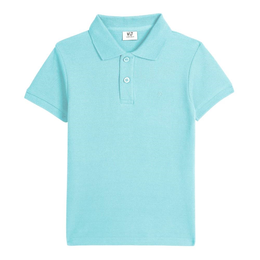 Victor and Jane Boy's Short Sleeves Polo T-Shirt - Light Blue