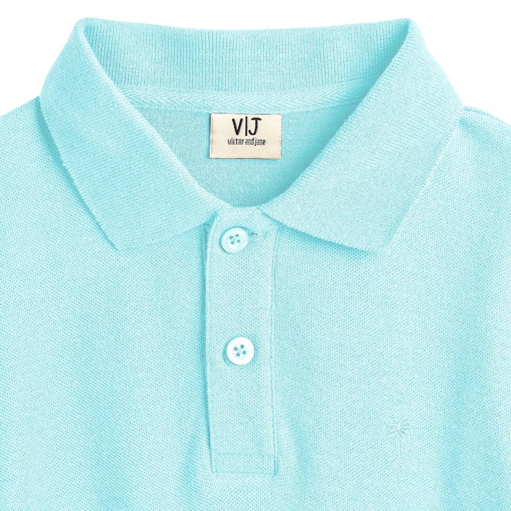 Victor and Jane Boy's Short Sleeves Polo T-Shirt - Light Blue