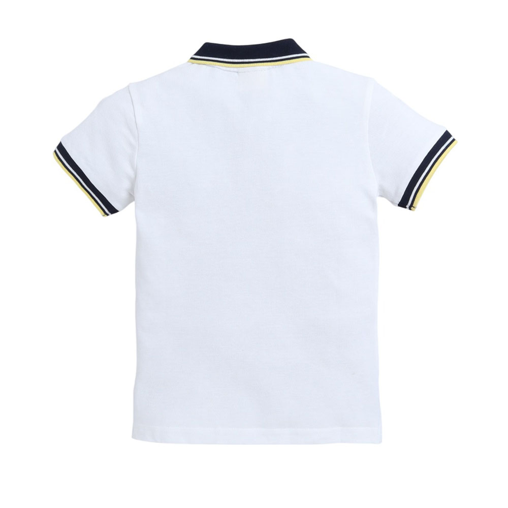 Victor and Jane Junior Boys' Polo T-Shirt with Label - White