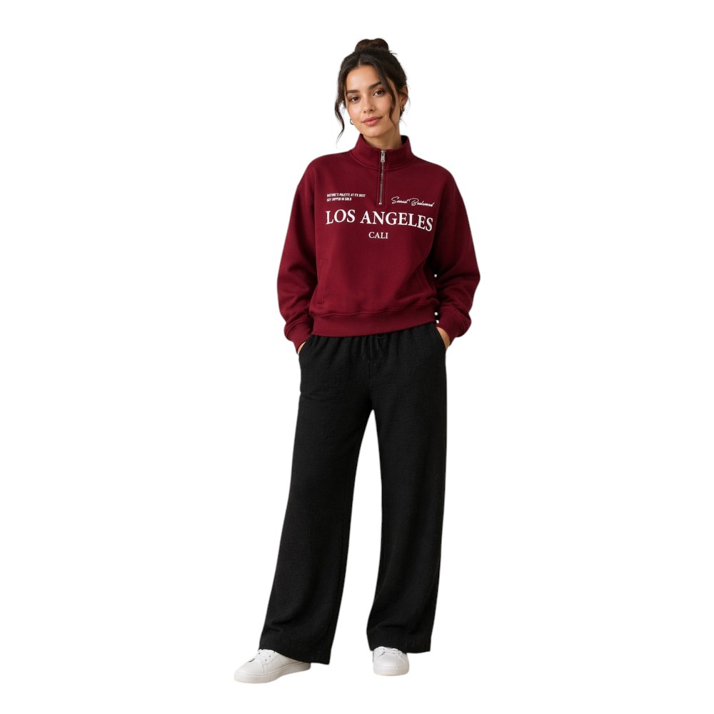 Victor and Jane - Womens Wide Leg High Waist Trousers - Black