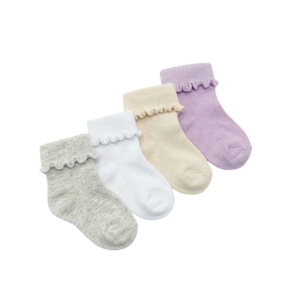 Victor and Jane Baby Sparkle Roll Top Socks - Multicolor - 4 Pcs