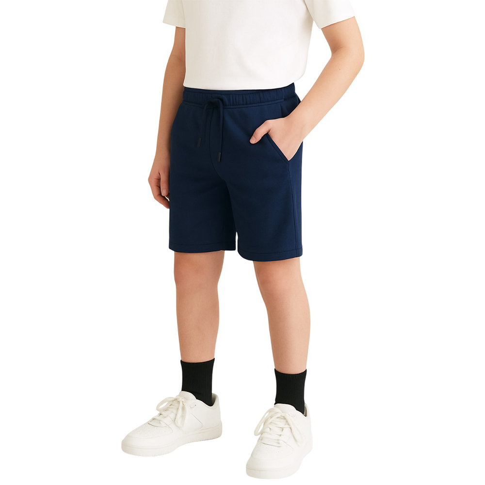 Victor and Jane Boys' French Terry Cotton Elasticated Shorts - Navy